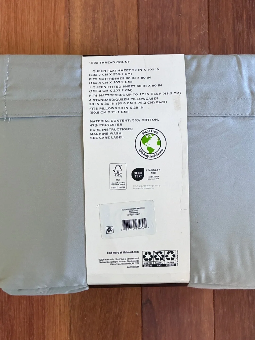 New Hotel Style 1000 Thread Count Cotton Sheets Queen Grey Gray